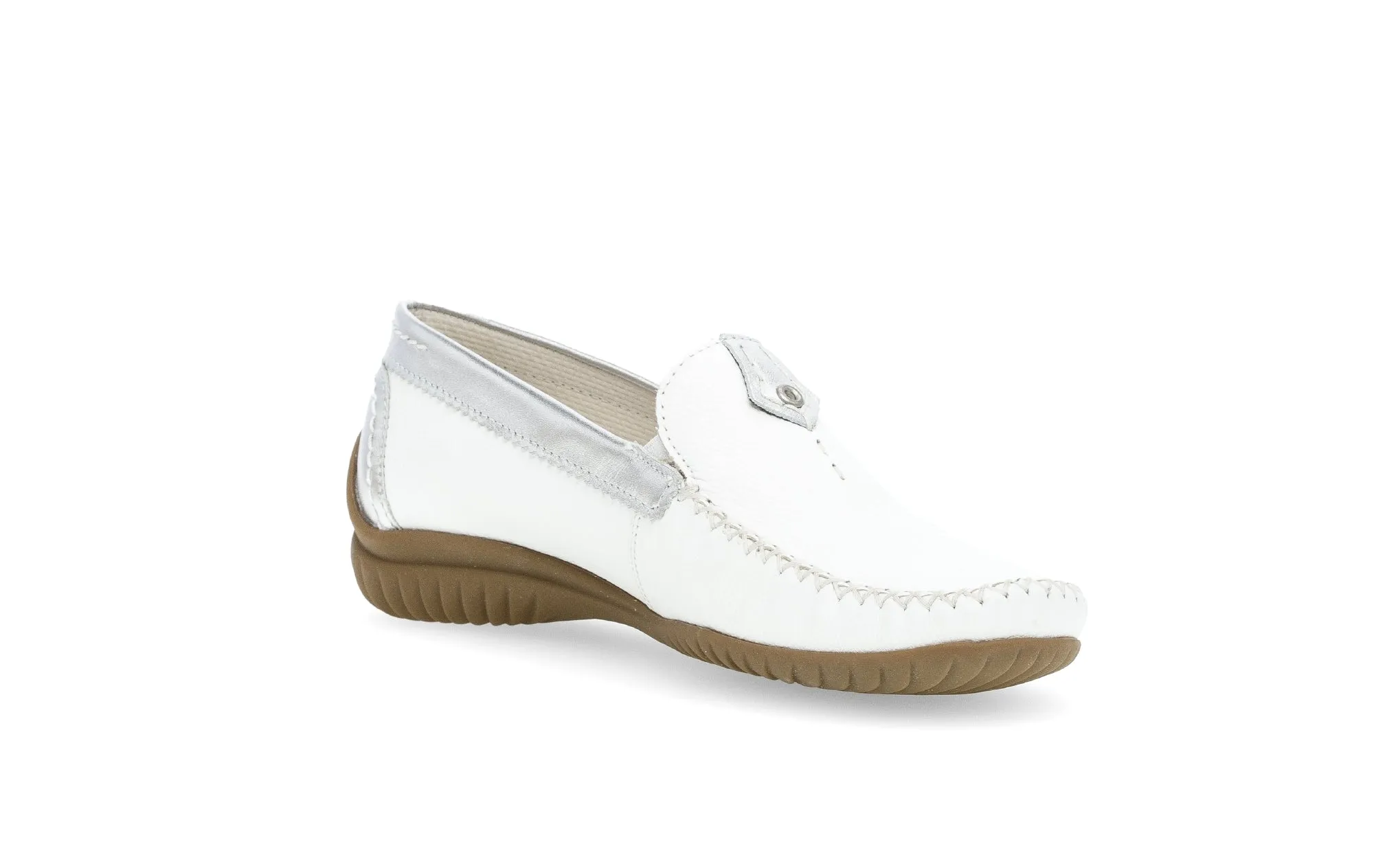 GABOR - 46.090.50 FLAT LOAFER - WHITE/SILVER