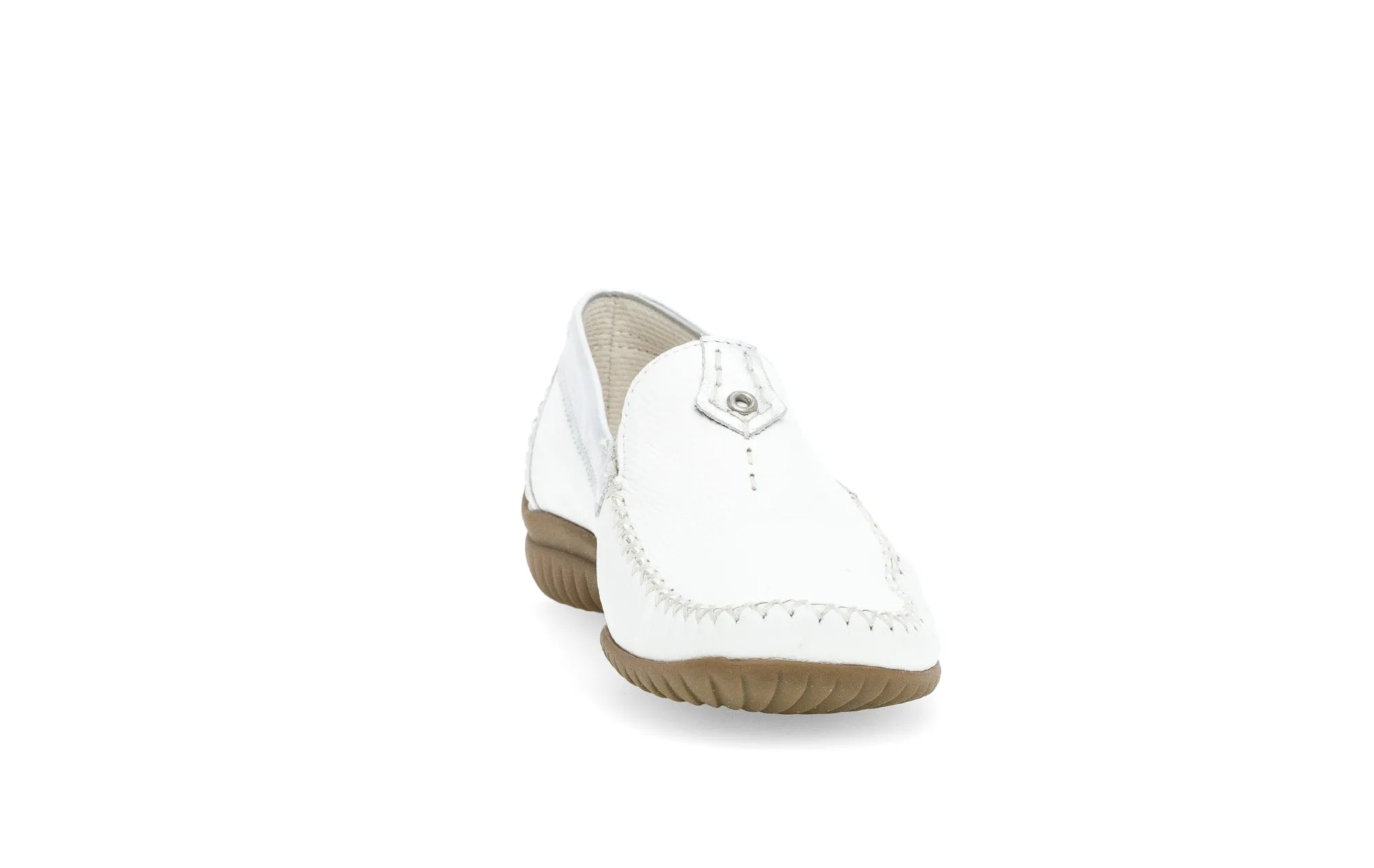 GABOR - 46.090.50 FLAT LOAFER - WHITE/SILVER