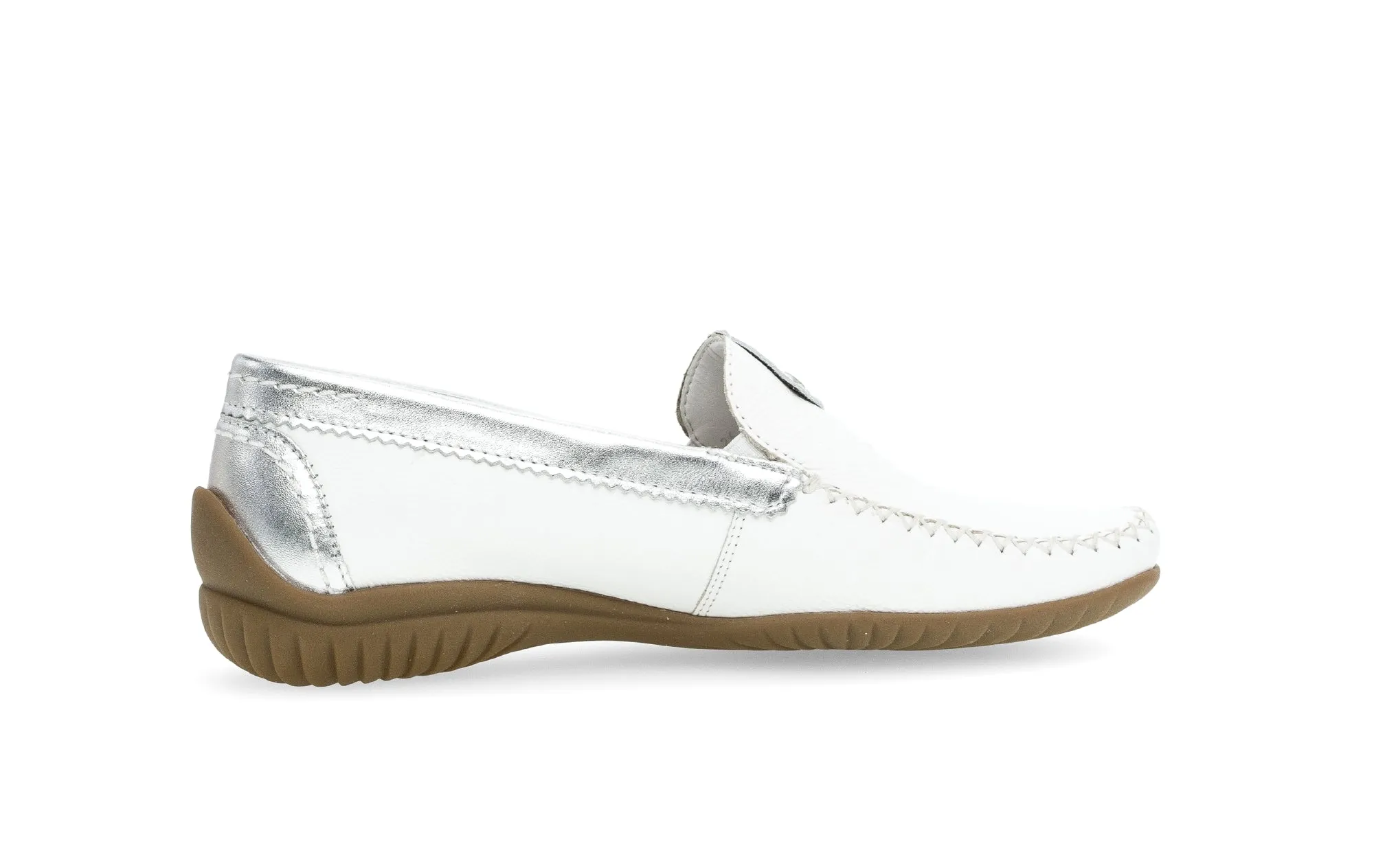 GABOR - 46.090.50 FLAT LOAFER - WHITE/SILVER