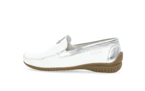 GABOR - 46.090.50 FLAT LOAFER - WHITE/SILVER