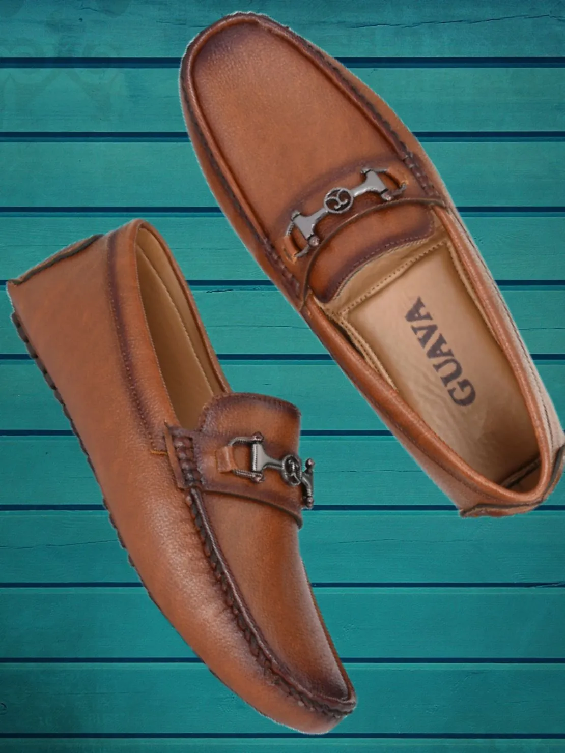 Guava Men's Tan Casual Slip On Driving Loafers (GV15JA776)