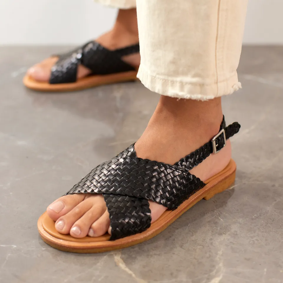 Hand-braided classic cross sandal