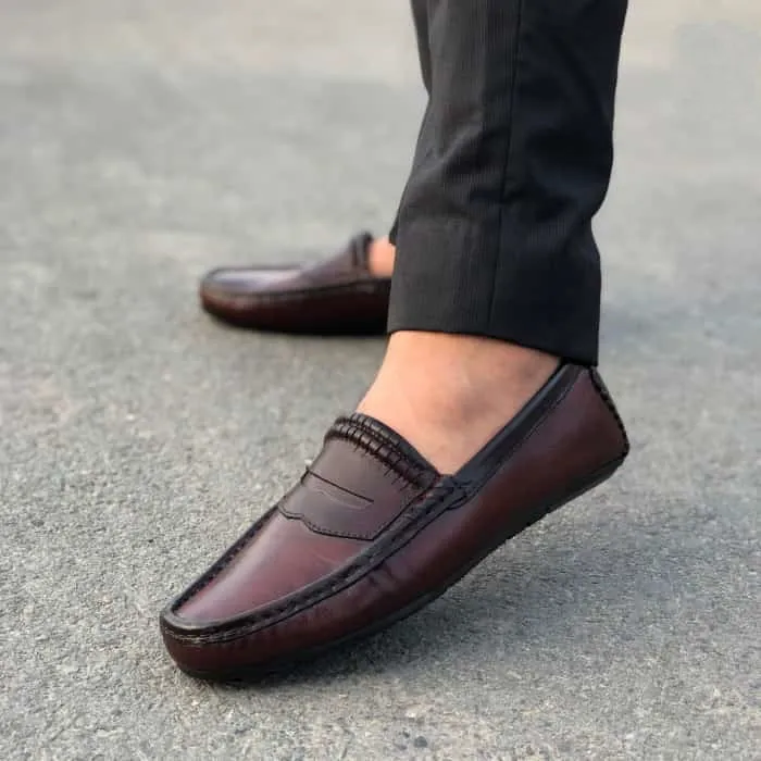Hedgez Premium Leather Handmade Oxblood Loafer-605