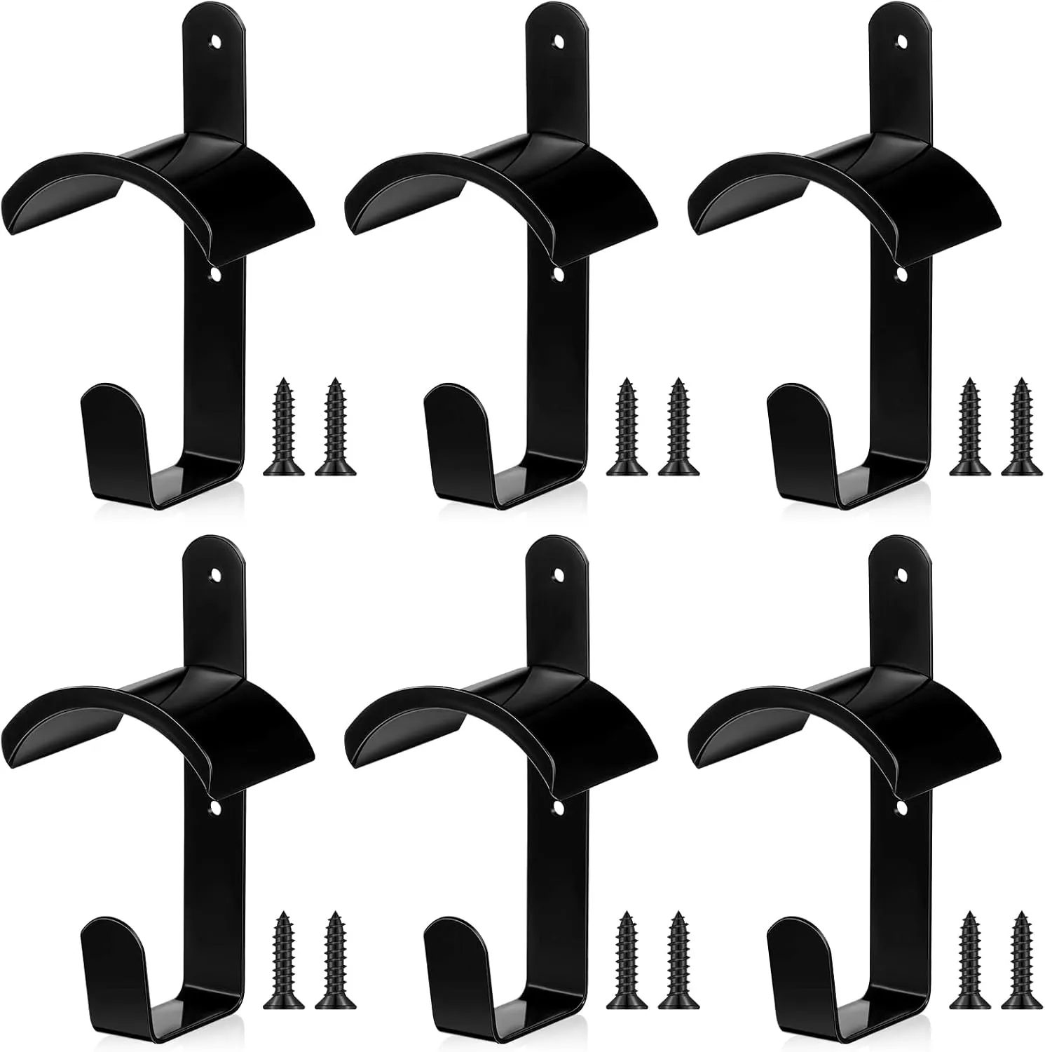 Hicarer Horse Bridle Rack Wall Mount Black Metal Bridle Holder with Hook and Screws Bracket for Horse Barn Tack Room Stall Storage Derby Day Supplies