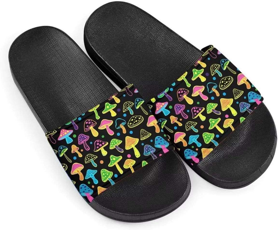 Howilath Blue Butterfly Print Summer Slide Slippers for Men Women Kid, Sunflower Colorful Tie-dye Animals House Slippers Slide Sandal Non-Slip Light Weight