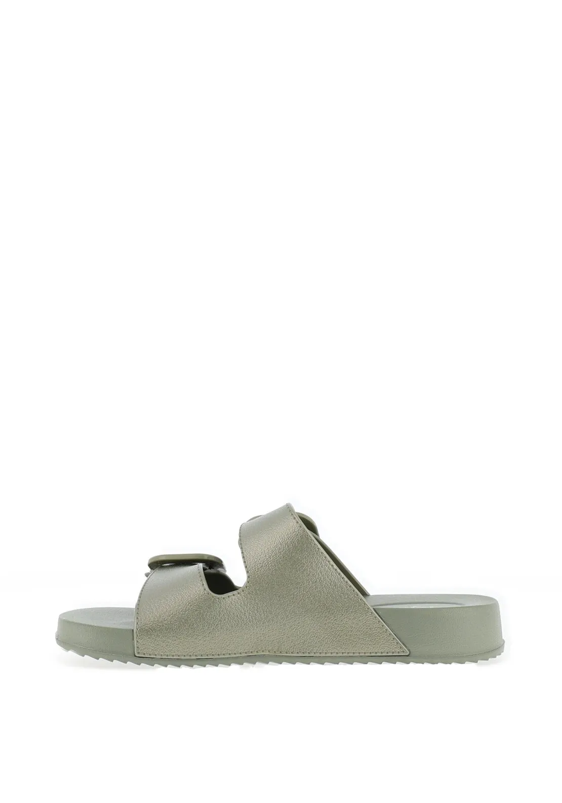 Igor Havana Metallic Mule Sandals, Olive Green