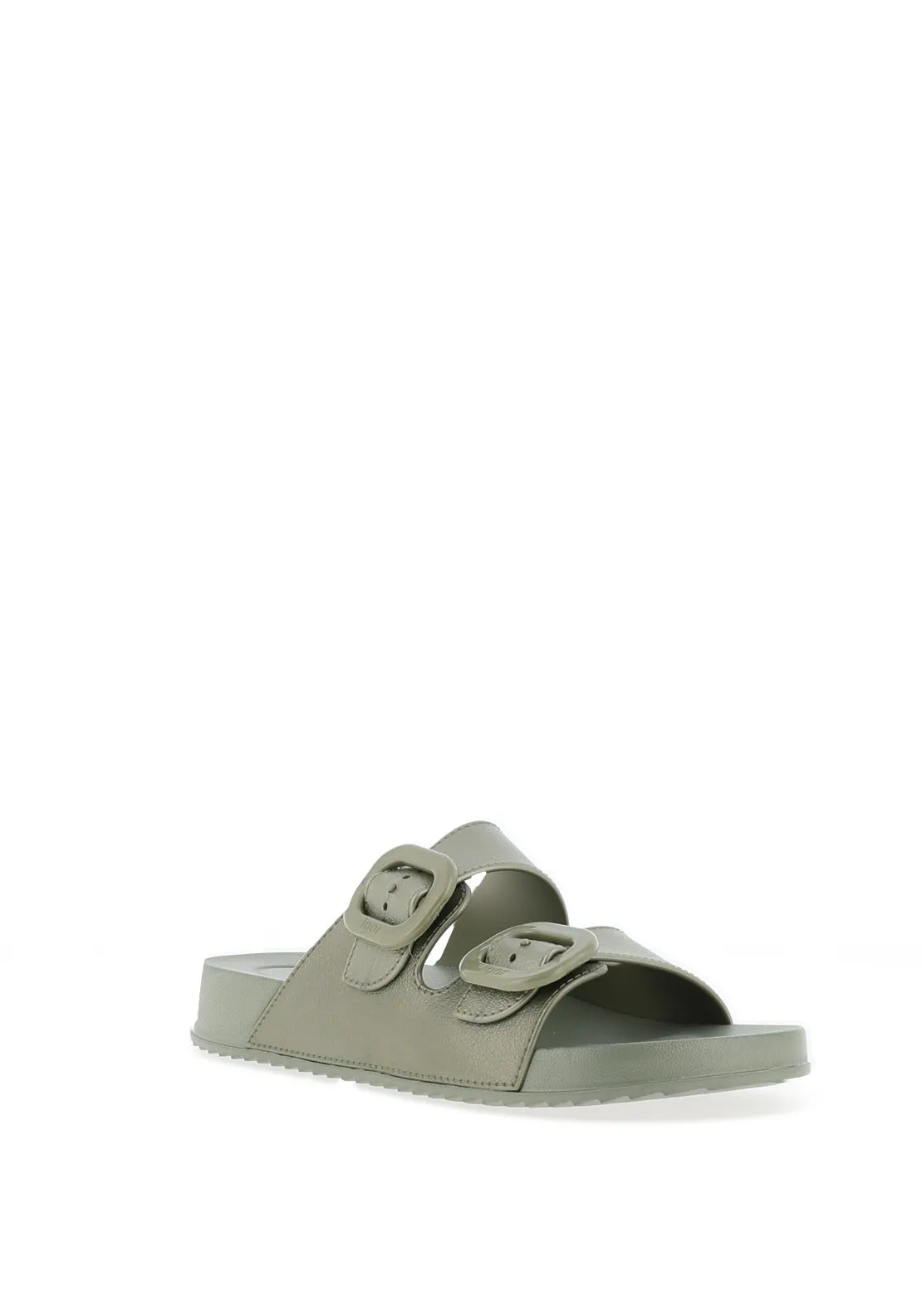 Igor Havana Metallic Mule Sandals, Olive Green