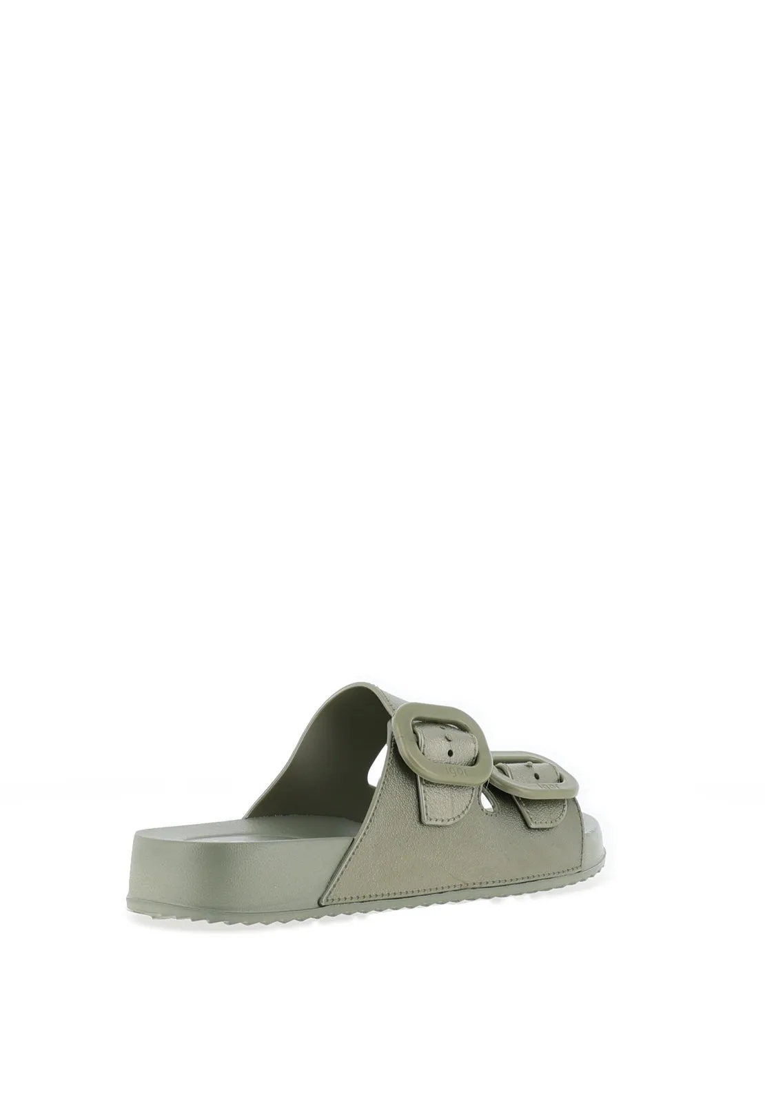 Igor Havana Metallic Mule Sandals, Olive Green