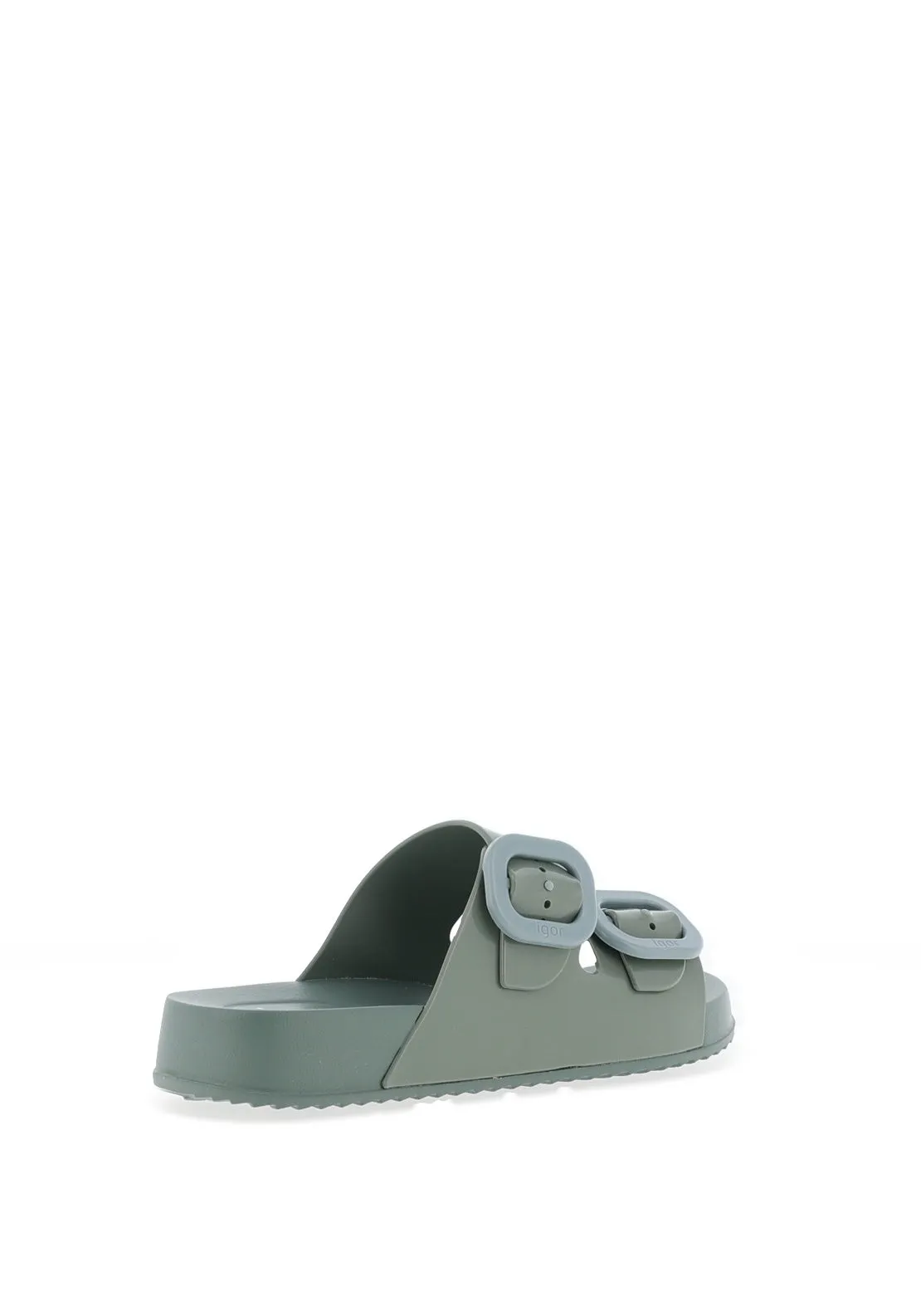 Igor Havana Patent Mule Sandals, Dark Sage Green