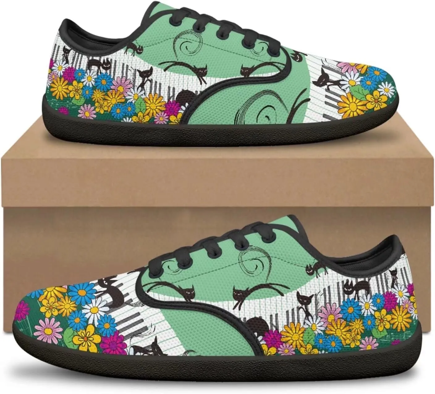 Jeiento Music Theme Hike Barefoot Shoes Men, Grounded Footwear Barefoot for Womens Mens