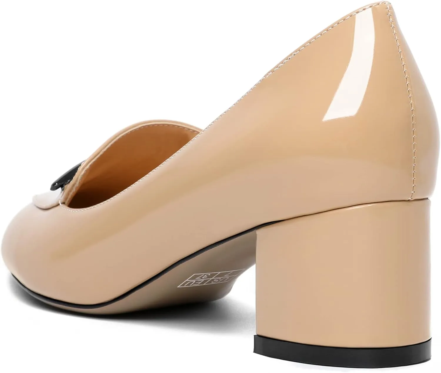 Joseywade Women's Block Heels Low Heel Loafer Pumps Round Toe Chunky Heel Slip On 2 Inch Closed Toe Comfort Shoes