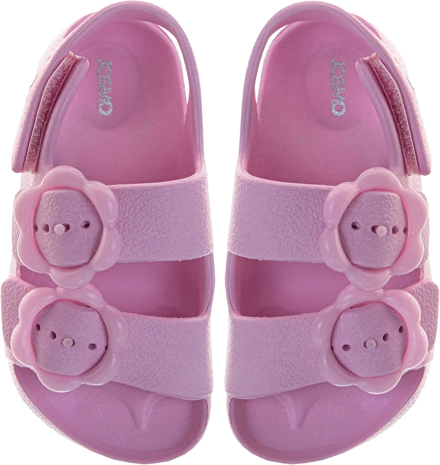 Josmo Kids Double Buckle Sandals Boys Girls Adjustable Back Strap Summer Beach Pool Sandal (Size 5-10 Toddler)