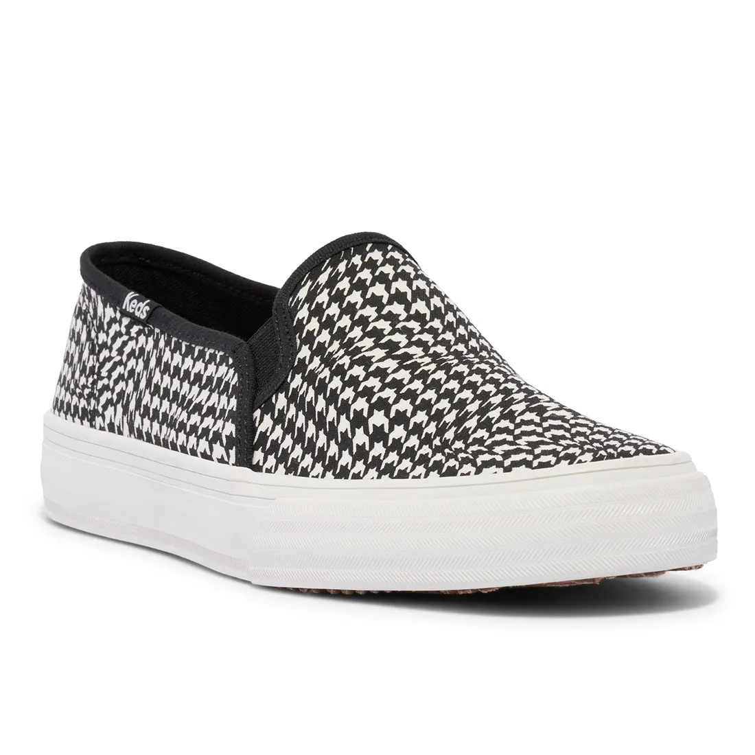 Keds Womens' Double Decker Canvas Houndstooth Black/White (WF68087)