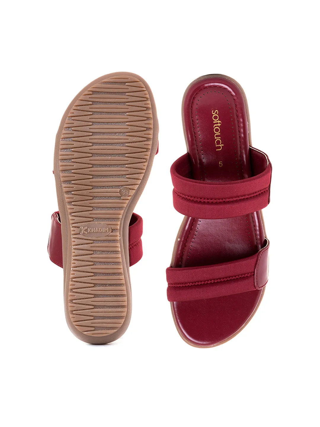 Khadim Softouch Wedge Heel Mule Slip On Sandal for Women