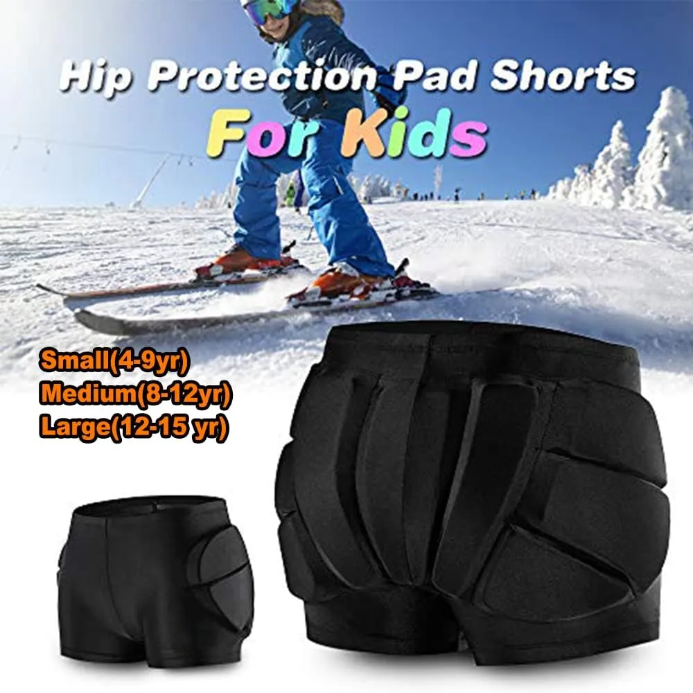 Kids Butt Pad Shorts for Skating Snowboarding Ski Hockey, Hip Tailbone Protective Padded Shorts for Youth Child