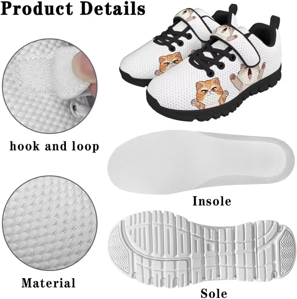 Kids Children Hook & Loop Closure Sneakers with One Strap Unisex Child Non Slip Lightweight Shoes