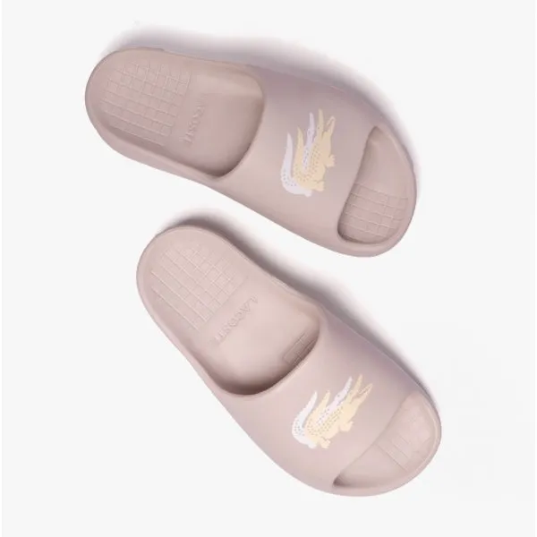 Lacoste CROCO 2.0 Womens Cushioned Sliders Off White