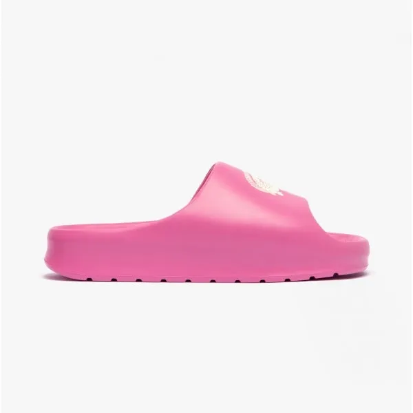 Lacoste CROCO 2.0 Womens Cushioned Sliders Pink/Off White