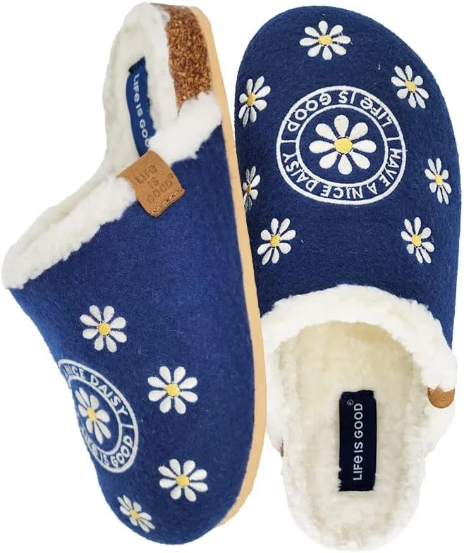 Life is Good Women's Closed Toe Mule Slippers, 302891W - Indoor/Outdoor Soft Slip-on - Comfortable Lightweight Plush Slide with Cushioned Support & EVA Outsoles