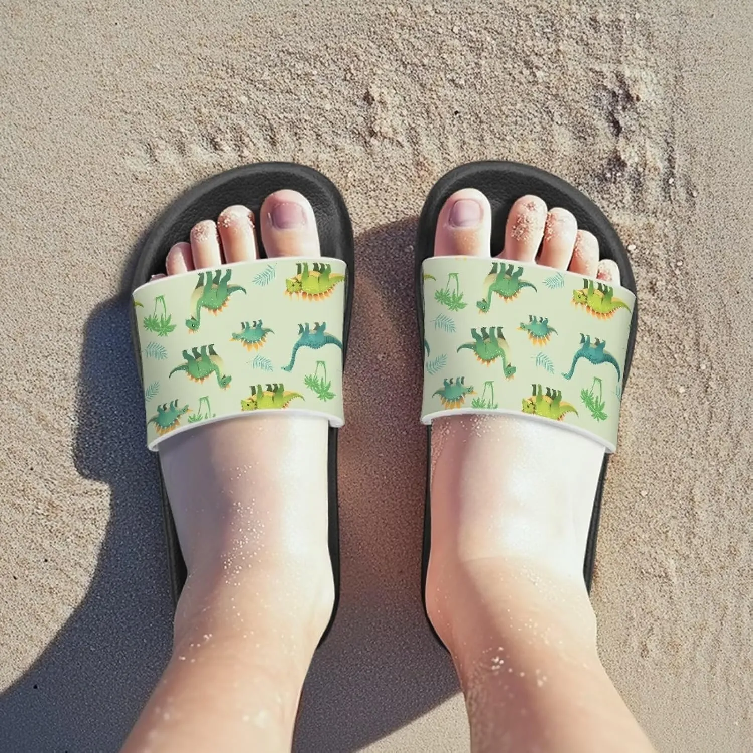Little Kids Slides Slippers Summer EVA Non Slip One Piece Sandal for Beach Home Soft and Quickly Drying