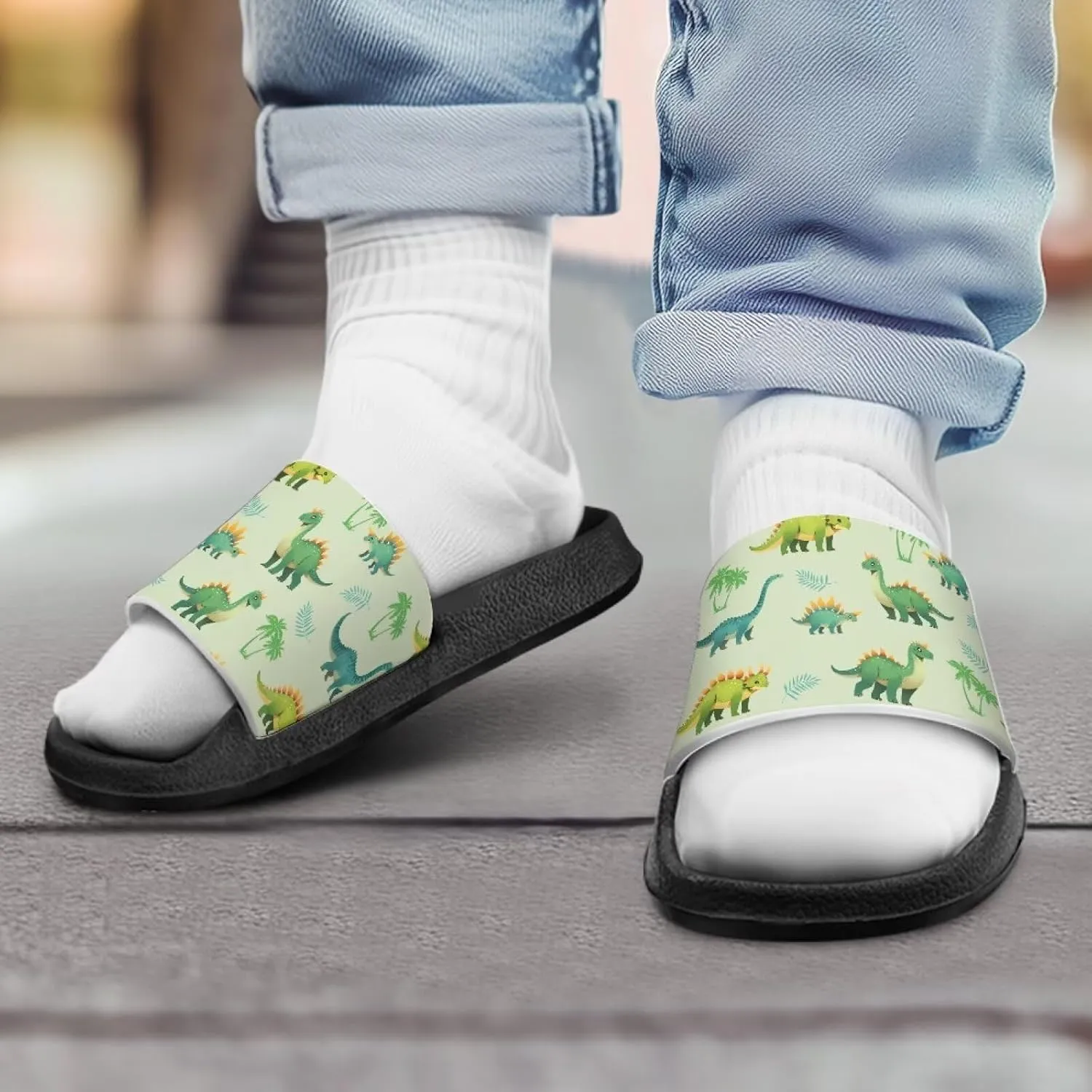 Little Kids Slides Slippers Summer EVA Non Slip One Piece Sandal for Beach Home Soft and Quickly Drying