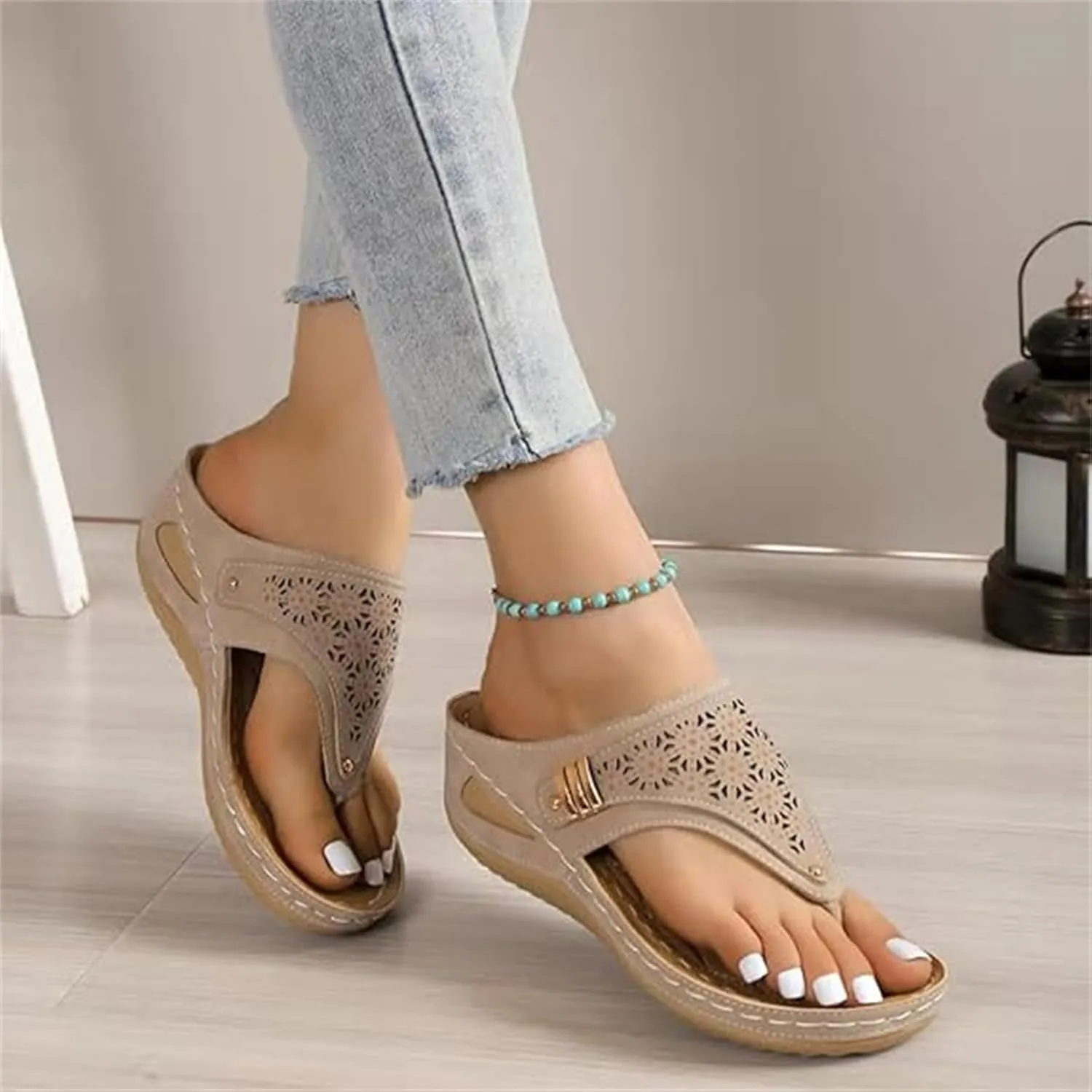 Lublanca Women's Sandals, Avylays Bohemian Orthopedic Slippers, Non-slip Breathable Slippers for Any Occasion