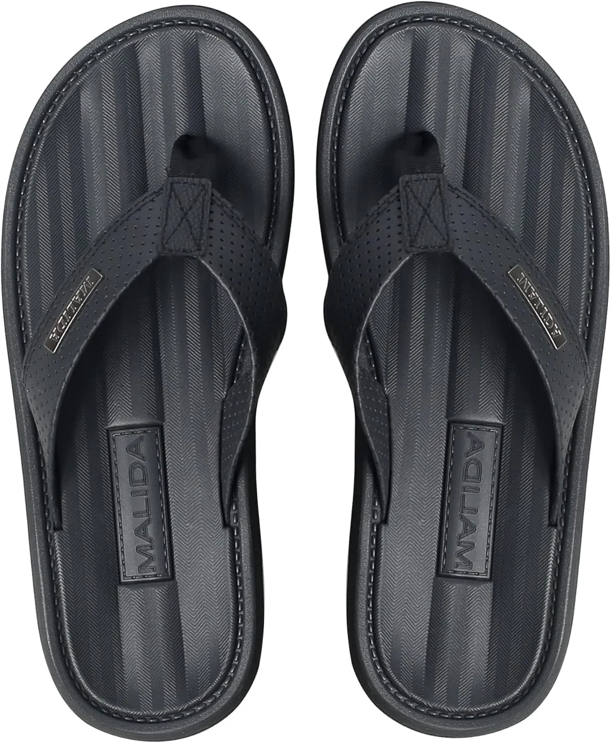 MALIDA Mens Flip Flops Non-Slip Bathroom Shower Shoes Waterproof Cushion foam Indoor and Outdoor Thong Sandals