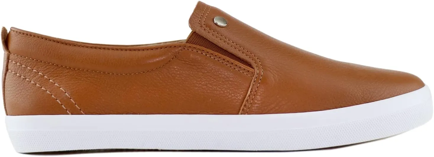 Marc Joseph New York Womens Casual Comfortable Genuine Leather Lightweight Low Top Fashion Slip-On Walking Sneaker Flat Shoes