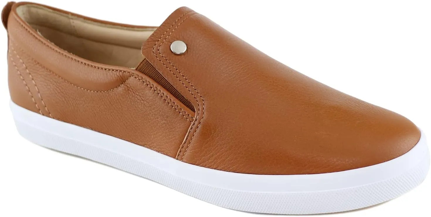 Marc Joseph New York Womens Casual Comfortable Genuine Leather Lightweight Low Top Fashion Slip-On Walking Sneaker Flat Shoes
