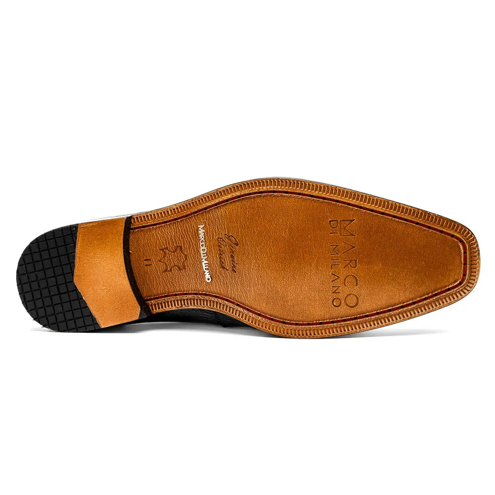 Marco Di Milano Fangio Black Ostrich Penny Loafer