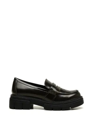 Marco Tozzi Chunky Lug Sole Loafers, Forest Green