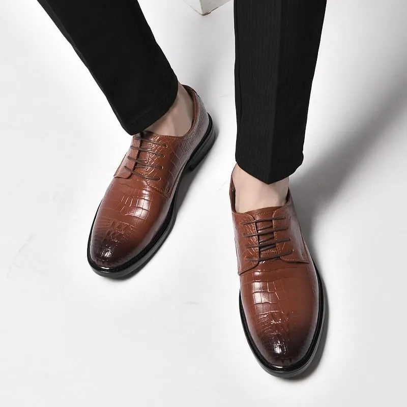 Men Business Casual Derby Shoes Leather Brogue Dress Shoes for Wedding & Business Formal Oxfords Shoes
