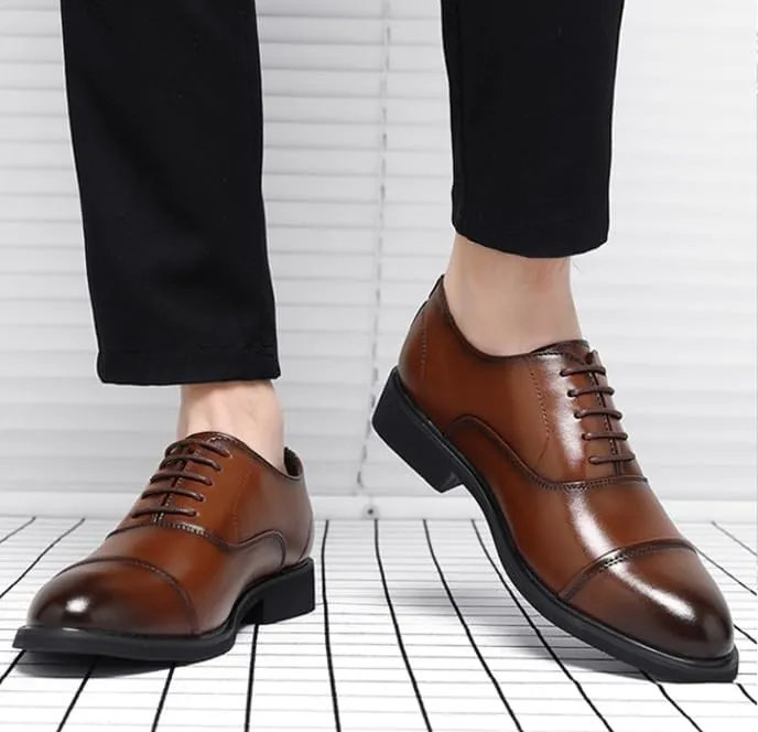 Mens Classic Formal Oxfords Shoes Faux Patent Leather Lace-up Derby Shoes for Men Business Wedding Tuxedo Shoes