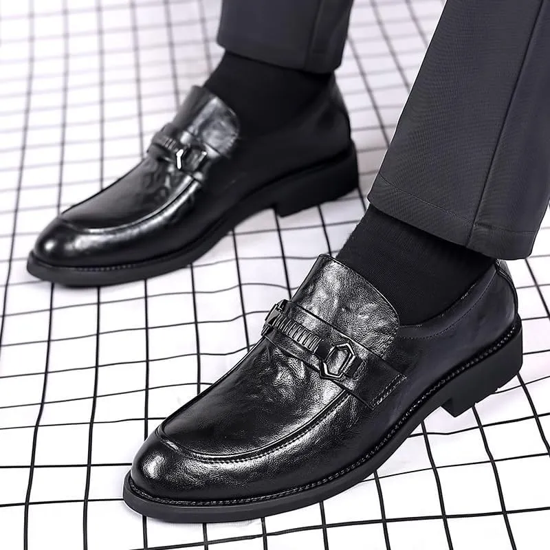 Mens Derby Shoes Casual Classic Low Top Leather Dress Shoes Vintage High Gloss Dress Shoes Lightweight(9)