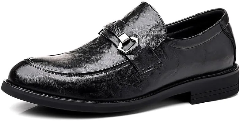 Mens Derby Shoes Casual Classic Low Top Leather Dress Shoes Vintage High Gloss Dress Shoes Lightweight(9)