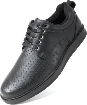 Men's Dress Shoes Classic Casual Oxfords Shoes for Men Brogues Wing Tips Lace Up Punched Round Toe