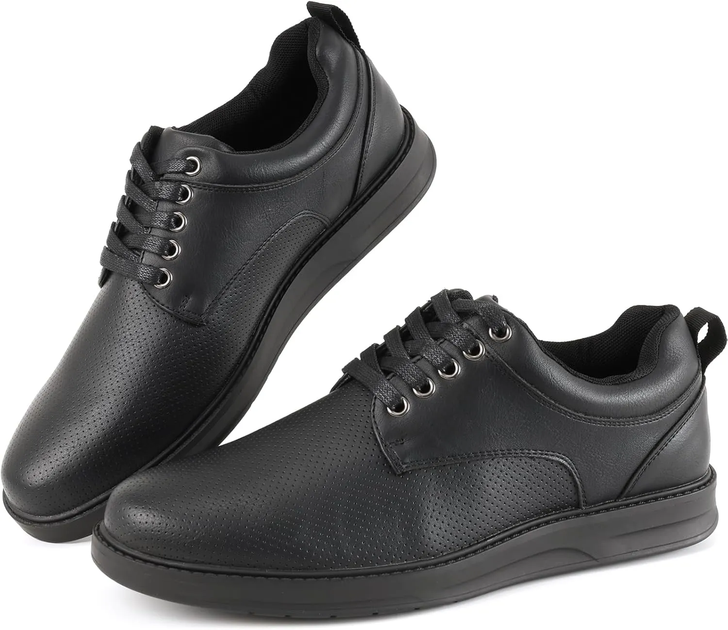 Men's Dress Shoes Classic Casual Oxfords Shoes for Men Brogues Wing Tips Lace Up Punched Round Toe