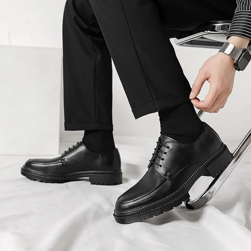 Men's Dress Shoes Lace Up Wedding Pointed Toe Casual Derby Shoes Mens Classic Formal Oxford