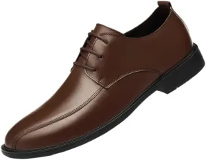Men's Fashion Classic Pointed Toe Derby Shoes Retro Comfortable Business Non-Slip Softsole Walking Lace Up Oxford Shoes for Men