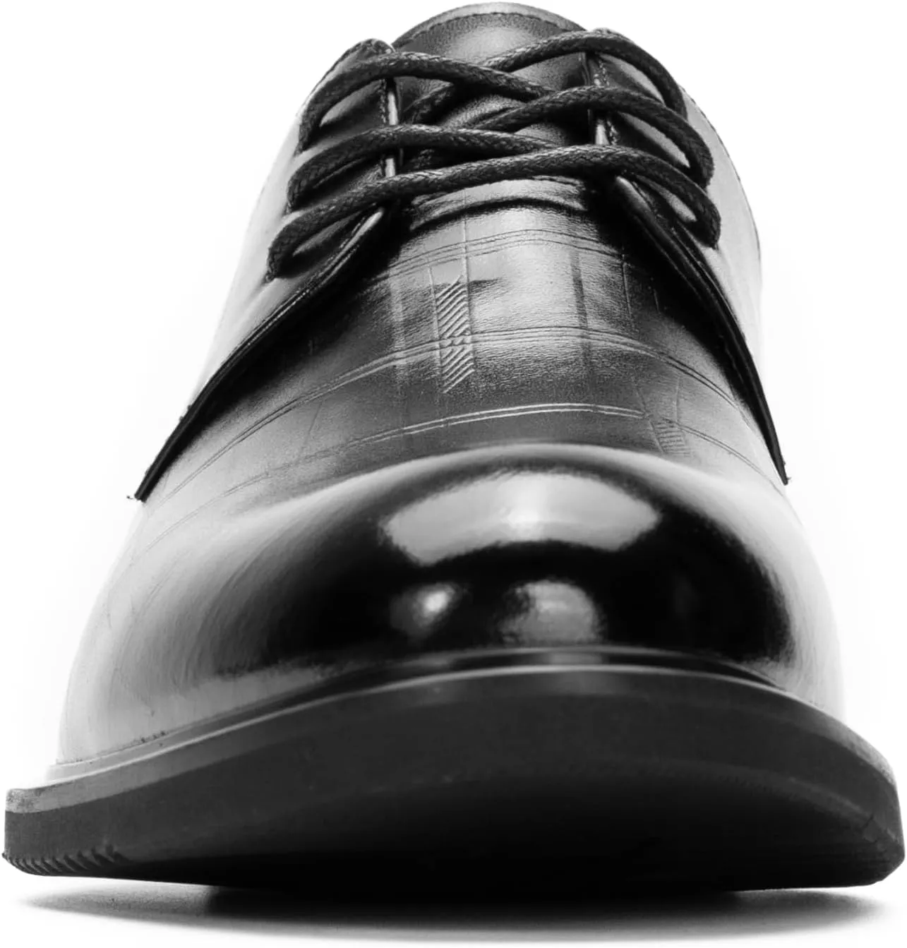 Men's Genuine Leather Dress Shoes – Classic Black Derby Shoes for Men with All-Day Comfort, Non-Slip Rubber Sole & Crocodile Texture – Formal Business Office Oxford Shoes