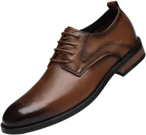 Men's Lace Up Dress Shoes Comfort Soft Men Oxford Shoes Leather Derby Shoes Business Casual Wear