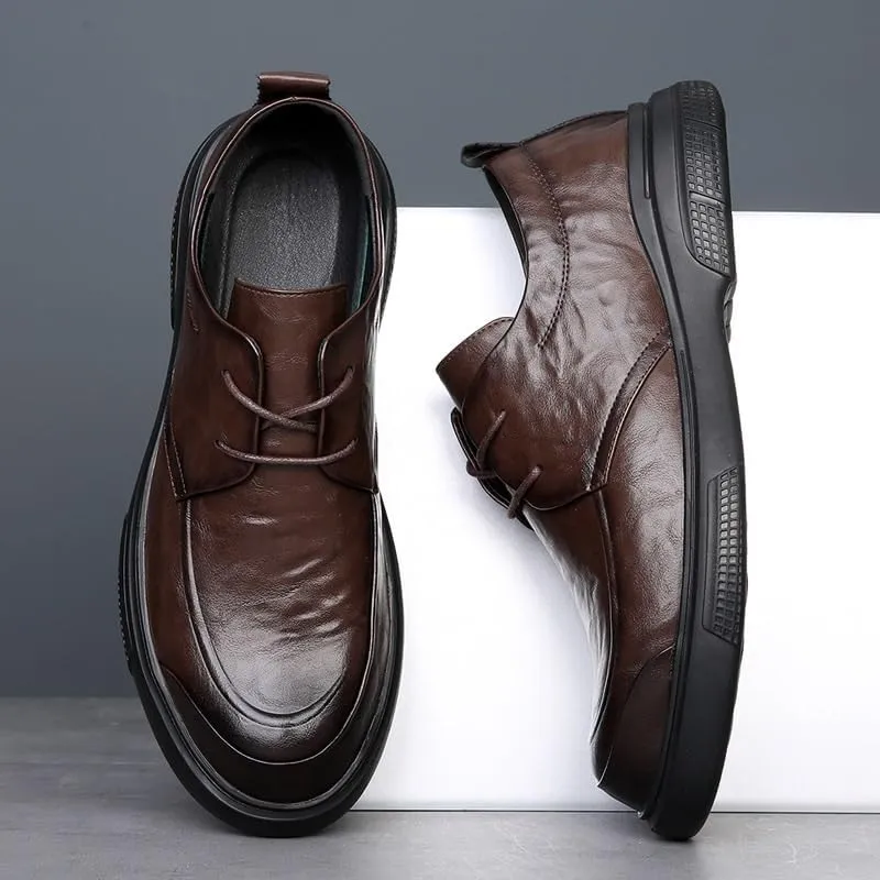 Men's Leather Oxford Shoes Mens Brogue Wingtip Retro Dress Shoes Fashion Classic Lace Up Low Derby Shoes for Men(Brown,7.5)