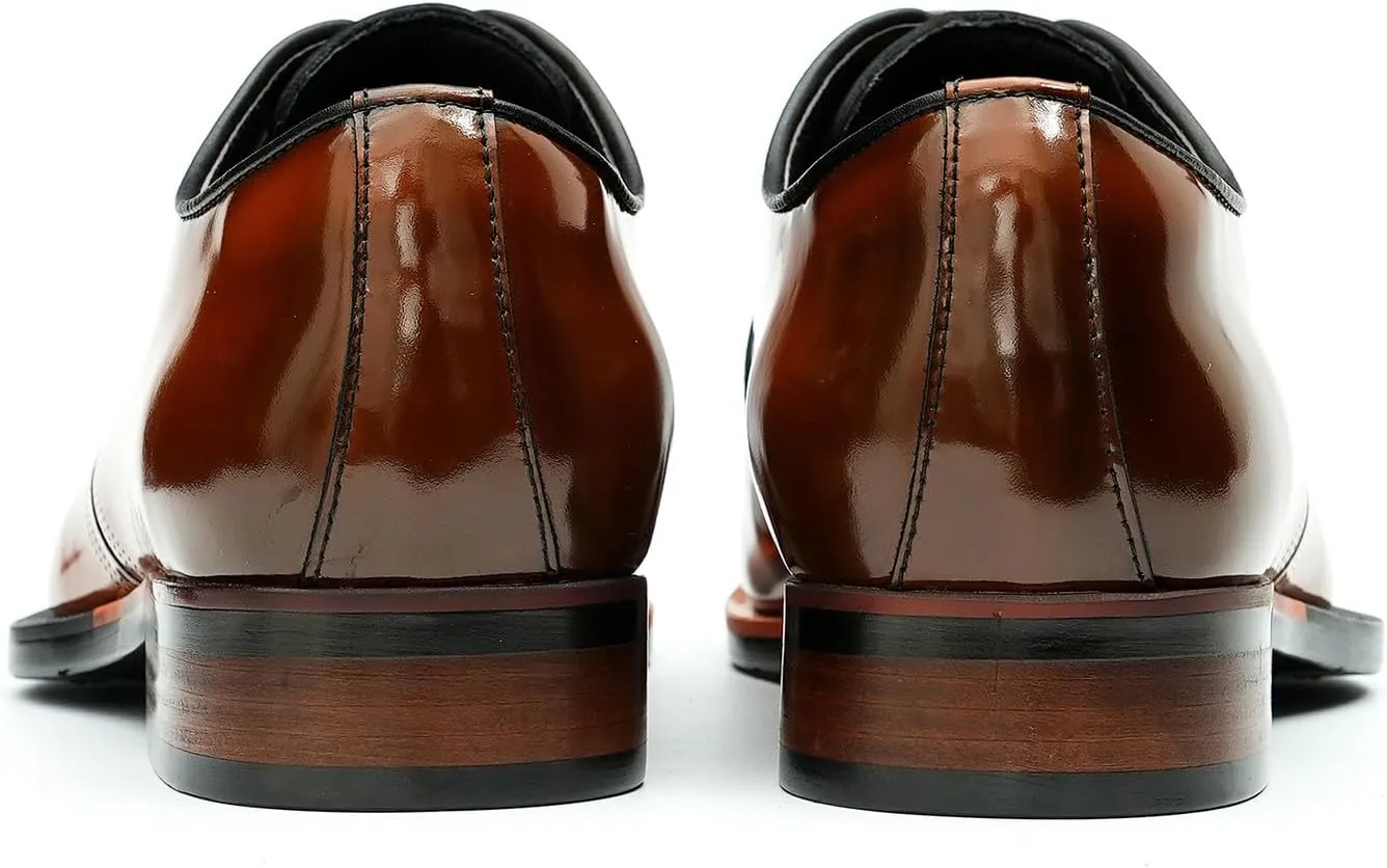 Men's Oxfords Formal Dress Patent Leather Derby Fashion Business Wedding Prom Tuxedo Casual Square Toe Oxford Walking Shoes for Men