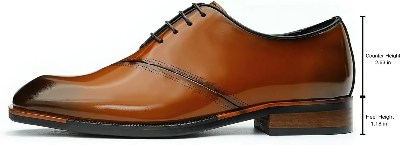 Men's Oxfords Formal Dress Patent Leather Derby Fashion Business Wedding Prom Tuxedo Casual Square Toe Oxford Walking Shoes for Men