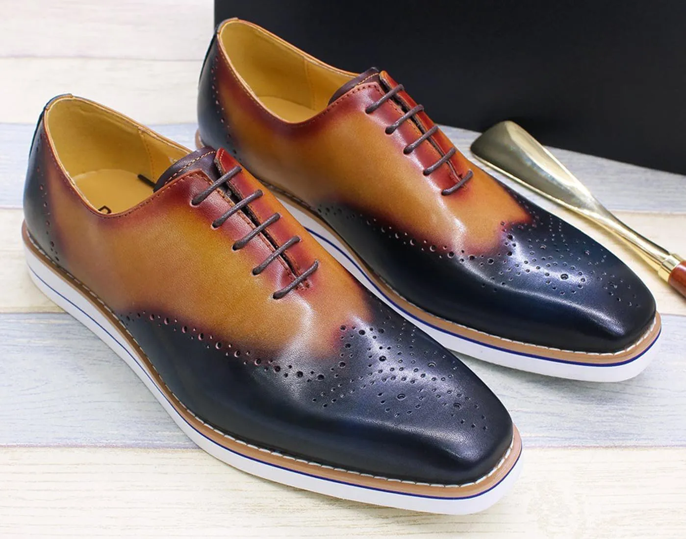 Mens Oxfords Formal Dress Suit Shoes Genunie Leather Plain Toe Brogues Modern Prom Derby Men's Prom Wedding Business Causal Fashion Comfortable Tuxedo Shoes for Men