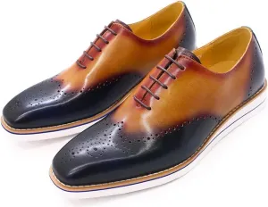 Mens Oxfords Formal Dress Suit Shoes Genunie Leather Plain Toe Brogues Modern Prom Derby Men's Prom Wedding Business Causal Fashion Comfortable Tuxedo Shoes for Men