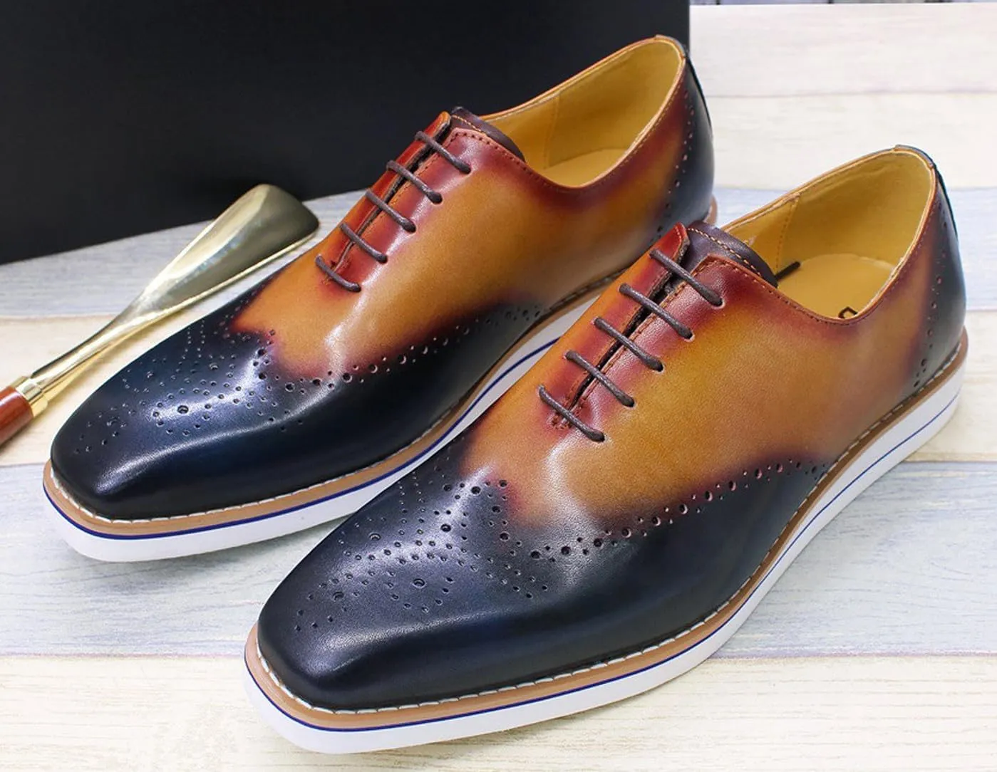 Mens Oxfords Formal Dress Suit Shoes Genunie Leather Plain Toe Brogues Modern Prom Derby Men's Prom Wedding Business Causal Fashion Comfortable Tuxedo Shoes for Men