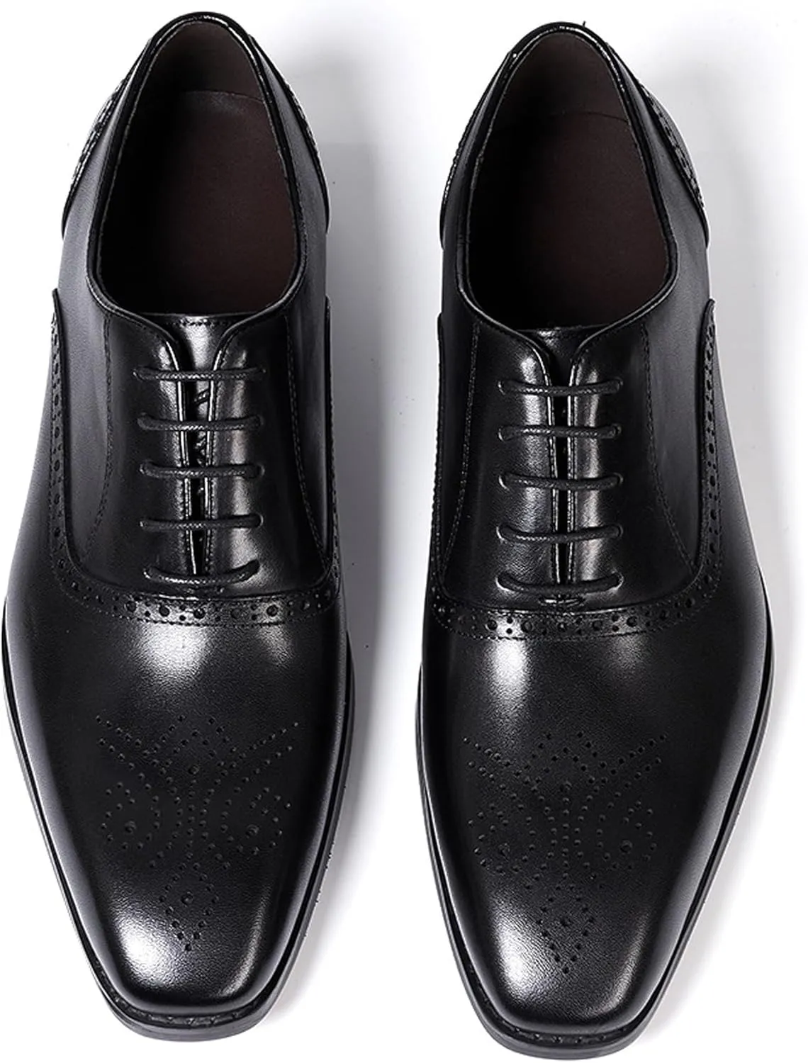 Men's Oxfords Formal Dress Suit Shoes Mens Genunie Leather Wingtip Brogues Modern Derby Fashion Prom Wedding Business Causal Comfortable Tuxedo Shoes for Men