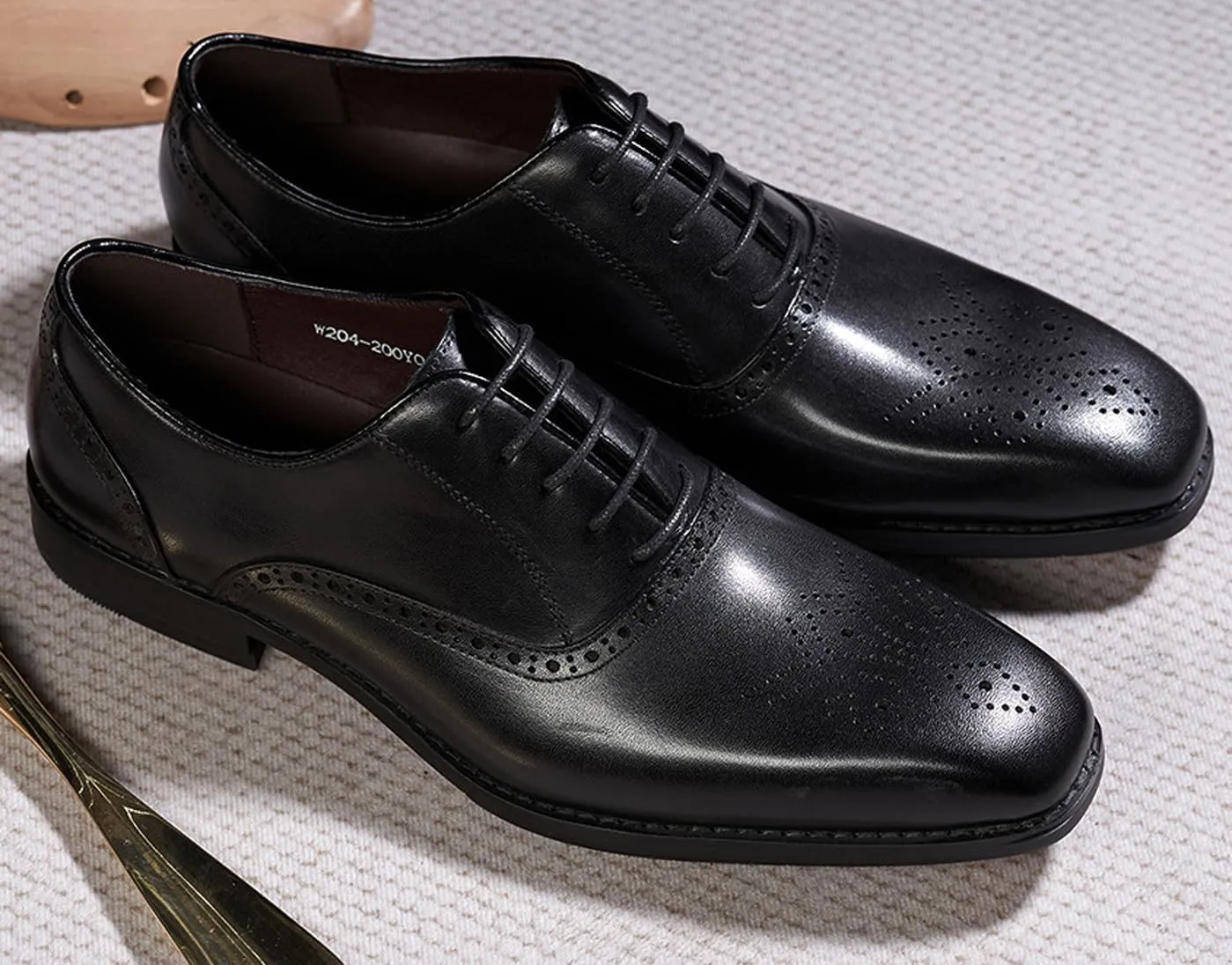 Men's Oxfords Formal Dress Suit Shoes Mens Genunie Leather Wingtip Brogues Modern Derby Fashion Prom Wedding Business Causal Comfortable Tuxedo Shoes for Men