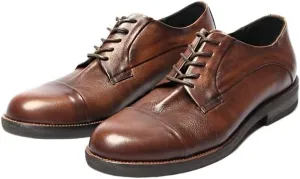 Men's Retro Dress Shoes Polished Craft Leather Upper Men's Lace-ups Rubber Soft Sole Round Toe Fashion Shoes Stable Grippy Breathable Lining Shoes